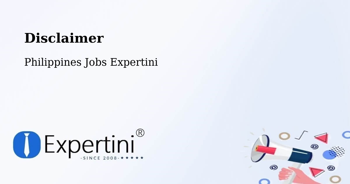 Disclaimer – Davao - Philippines Jobs Expertini